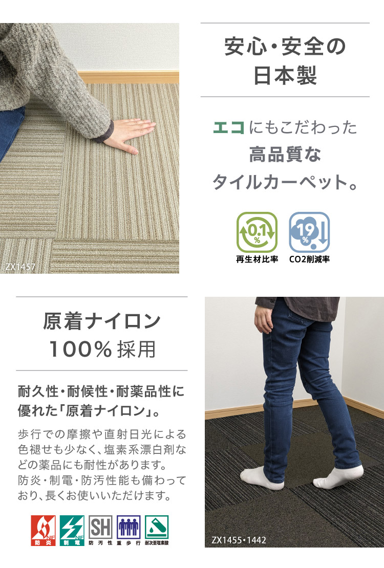 楽天市場】大特価［各色 10枚以上］サンゲツ タイルカーペット 50×50cm