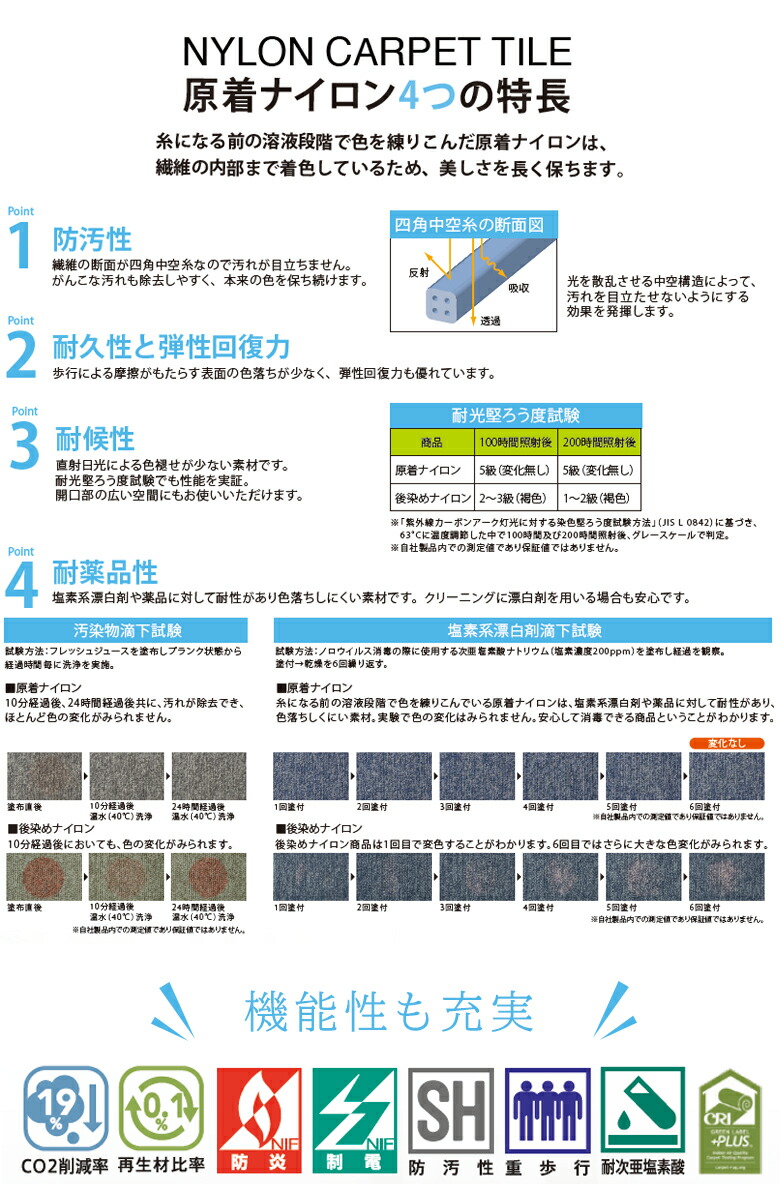 楽天市場】サンゲツ タイルカーペット ZX 原着ナイロン タイル