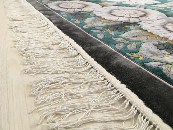 楽天市場】【中国段通 シルク 約3畳用】「菊」絨毯(じゅうたん