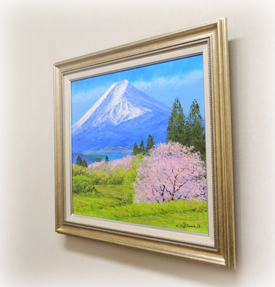 楽天市場】絵画 油絵 富士山と桜 （小川久雄） 送料無料 【肉筆