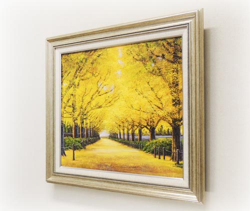 楽天市場】絵画 油絵 神宮外苑いちょう並木 （木村由記夫） 送料無料