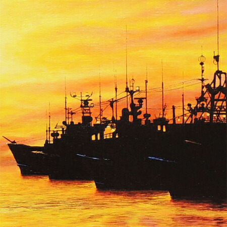 楽天市場】絵画 油絵 朝の港 （里中游） 送料無料 【肉筆】【油絵