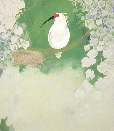 楽天市場】加倉井和夫 絵画 とき 送料無料 【複製】【美術印刷】【巨匠