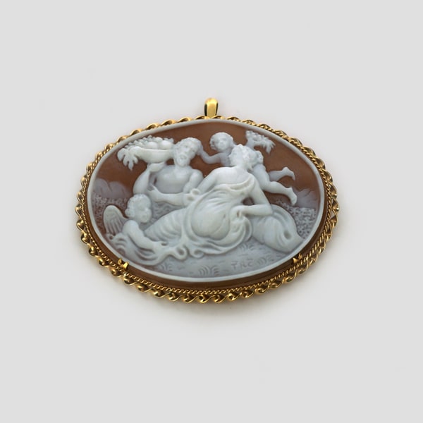 楽天市場】【限定1点】 K18 イエローゴールド シェル カメオ ブローチ