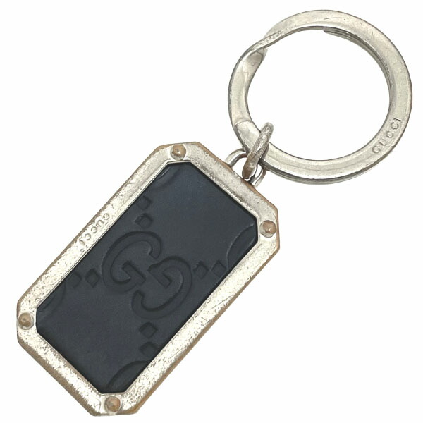 楽天市場】グッチ キーホルダー シマライン キーリング カーフ レザー