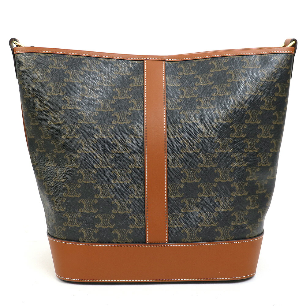 楽天市場】【美品】セリーヌ【CELINE】ミディアムバケット トリオンフ
