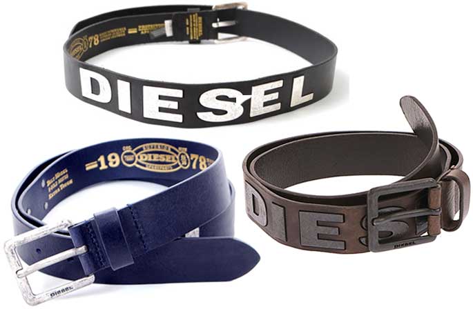 楽天市場】DIESEL ディーゼル メンズレザーベルトブラック オリーブ