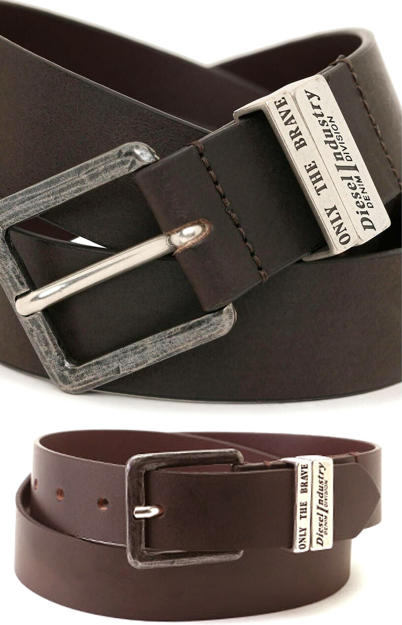 楽天市場】DIESEL ディーゼルロゴ刻印メタルダブルループメンズレザー