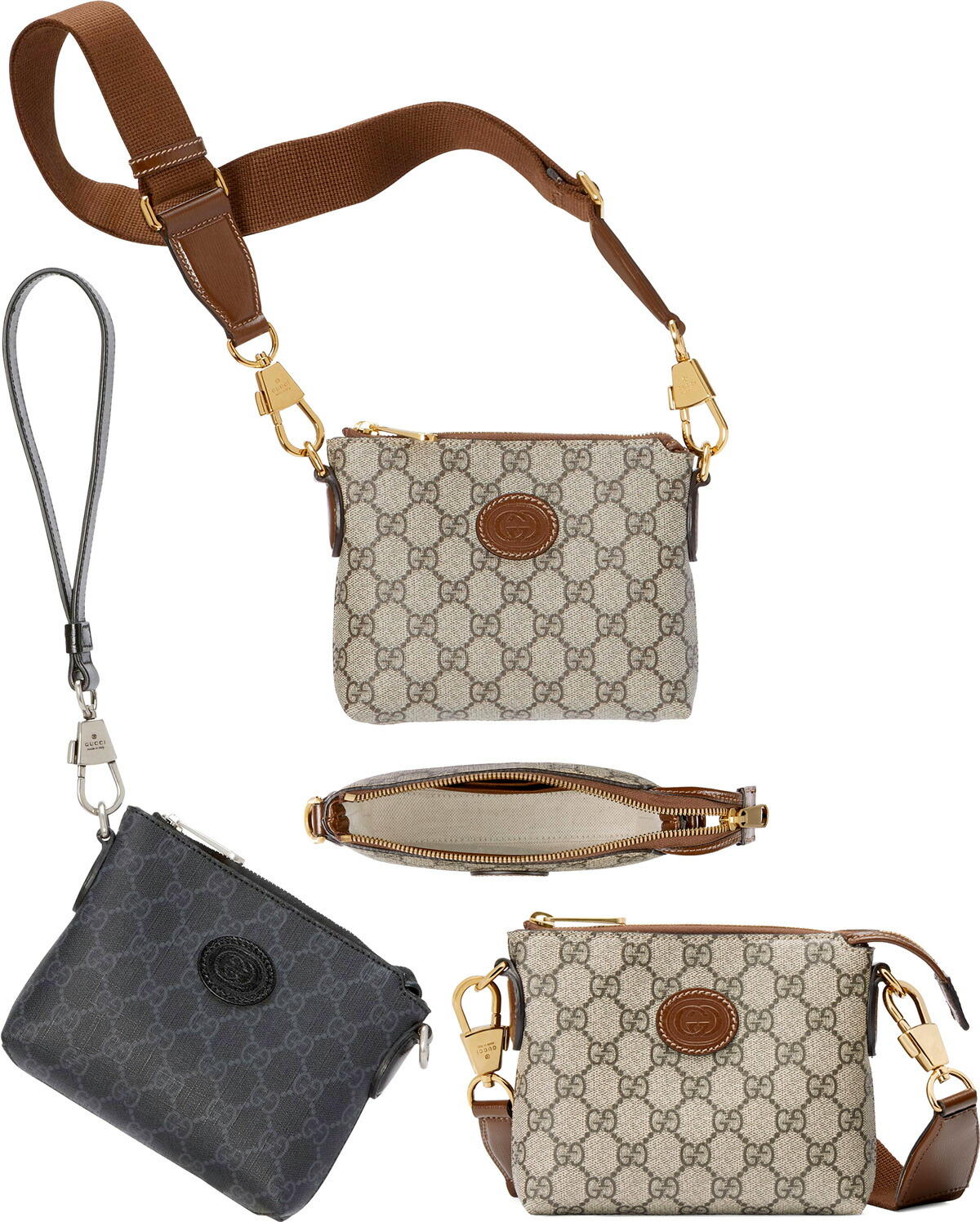 楽天市場】GUCCI グッチオーバルインターロッキングGレザーロゴタグ