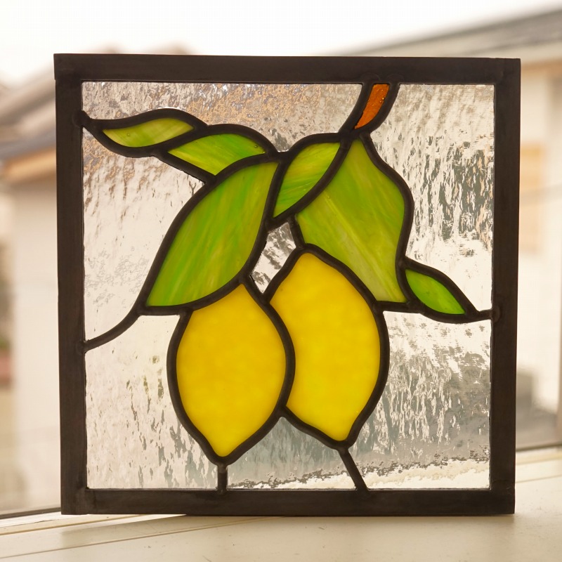 楽天市場】ステンドグラス パネル 住宅用 レモン 18cm×18cm 【ステンド