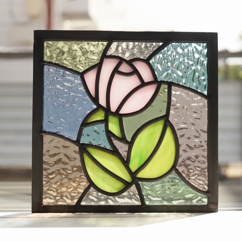 楽天市場】ステンドグラス パネル 住宅用 ピンクのバラ 淡い色の