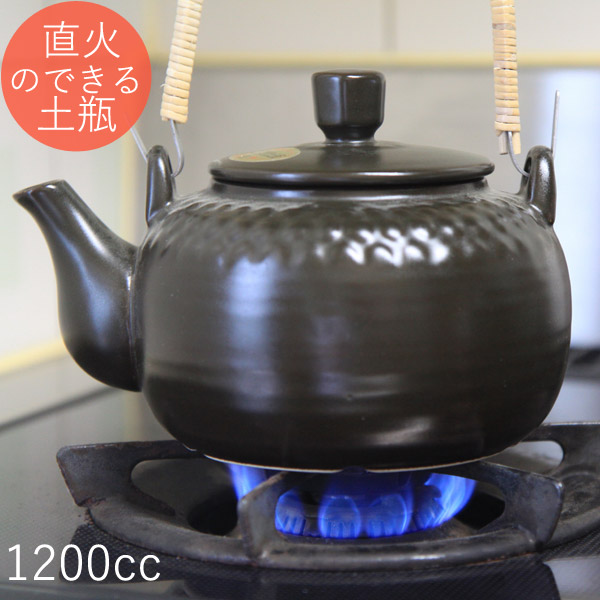 楽天市場】【直火用】栗茶亀甲耐熱土瓶1200cc【薬を煎ずる/萬古焼/三重