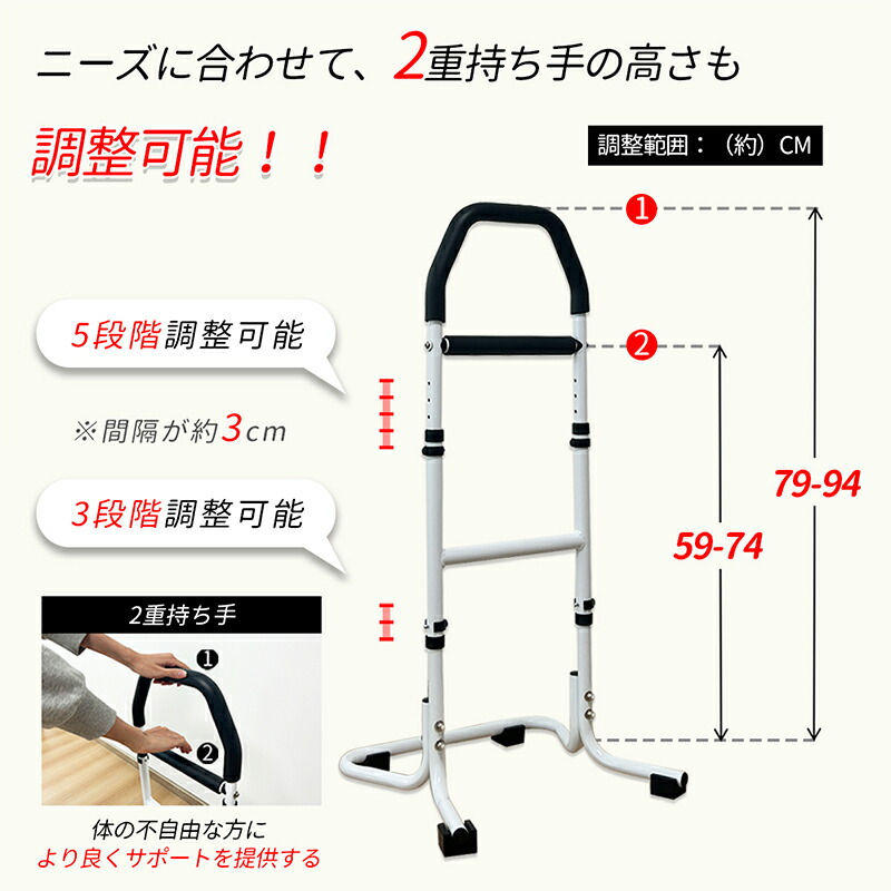 楽天市場】【限定700円OFF⇒4298】楽天1位 RAKU 立ち上がり補助手すり