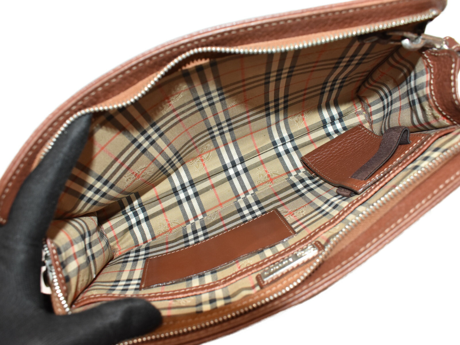 楽天市場】BURBERRY バーバリー セカンドバッグ レザー ブラウン