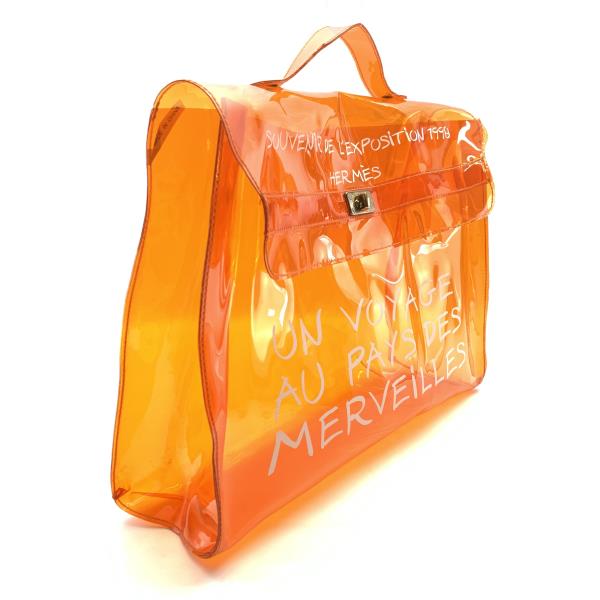 楽天市場】【SD】 HERMES ｴﾙﾒｽ ﾋﾞﾆｰﾙ ｹﾘｰ ｵﾚﾝｼﾞ ｸﾘｱﾊﾞｯｸﾞ ｽｹﾙﾄﾝ 不思議