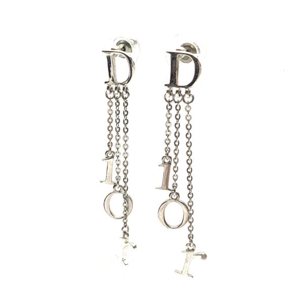 楽天市場】Dior ディオール ロゴ ピアス スタッド チェーン シルバー