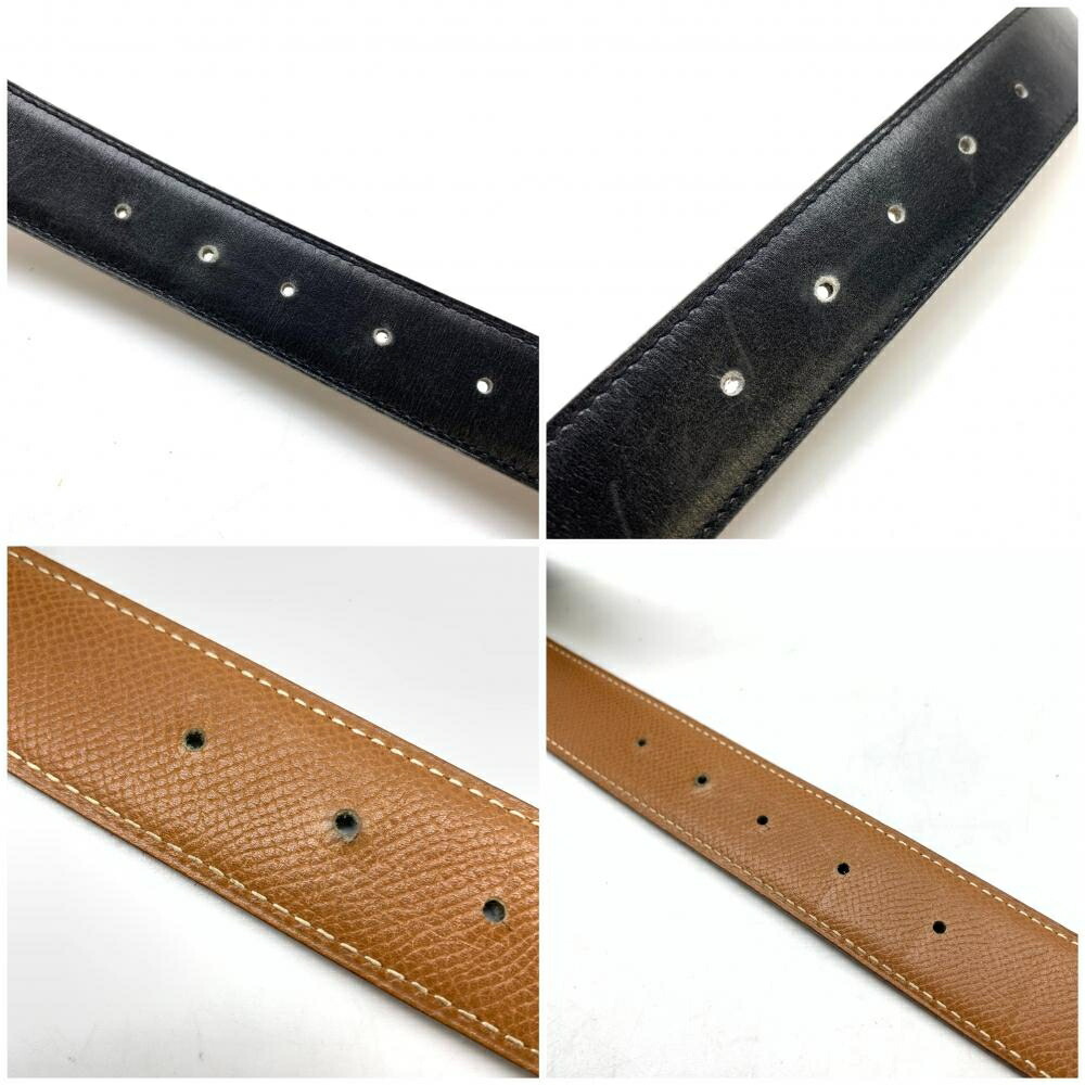 楽天市場】HERMES エルメス ホースカット レザーベルト 黒 ブラック