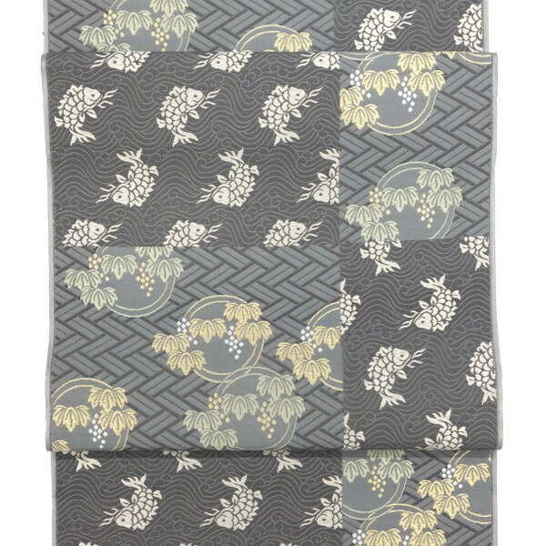 楽天市場】志都香 名古屋帯 グレー 正絹 仕立て付き 西陣織 帯 新品