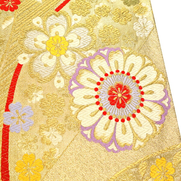 楽天市場】廣部商事 振袖用 袋帯 金 ゴールド 仕立て上がり 斜めよろけ