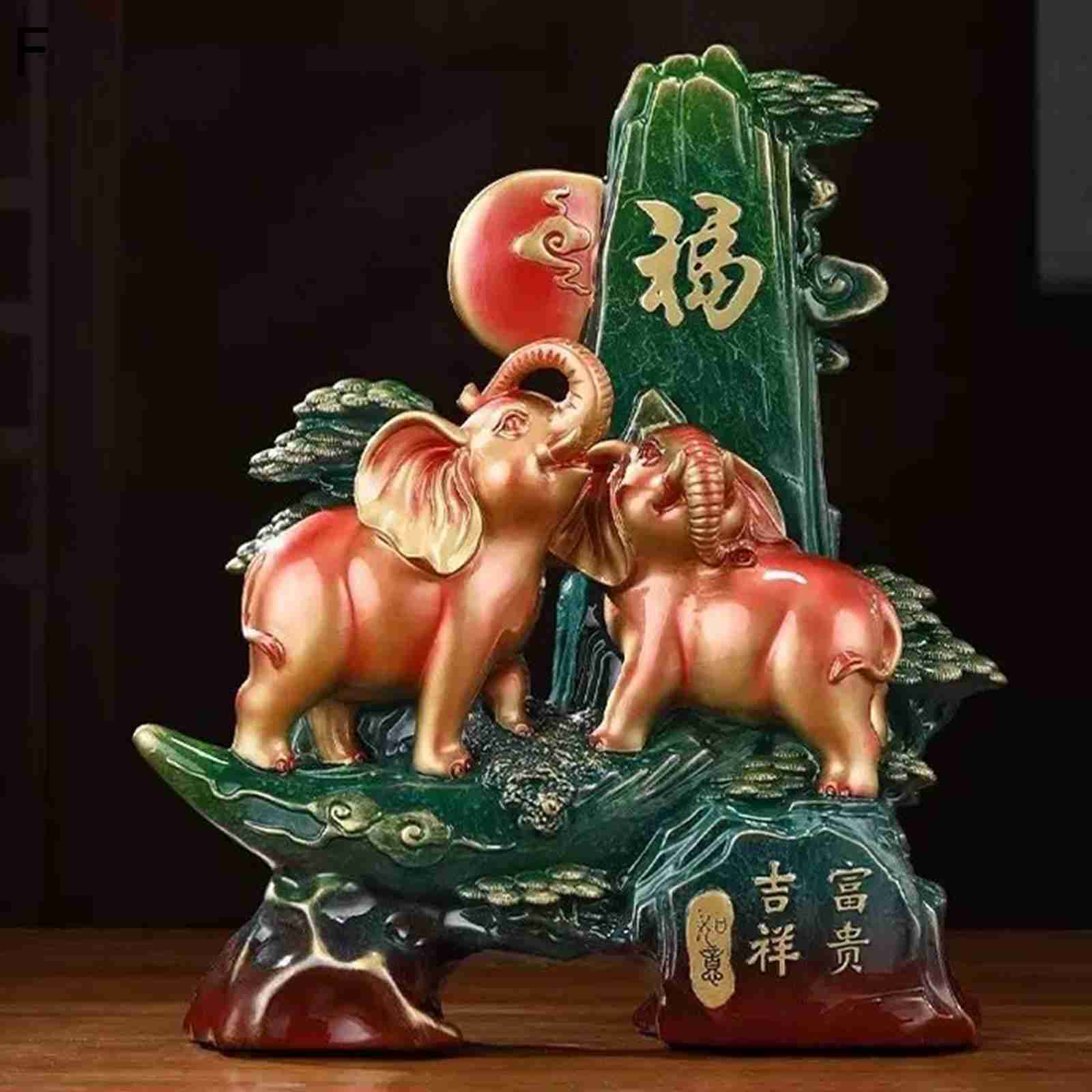 楽天市場】玄関飾り 象の置物 2体セット 置き物 ゾウの置物 風水象の像