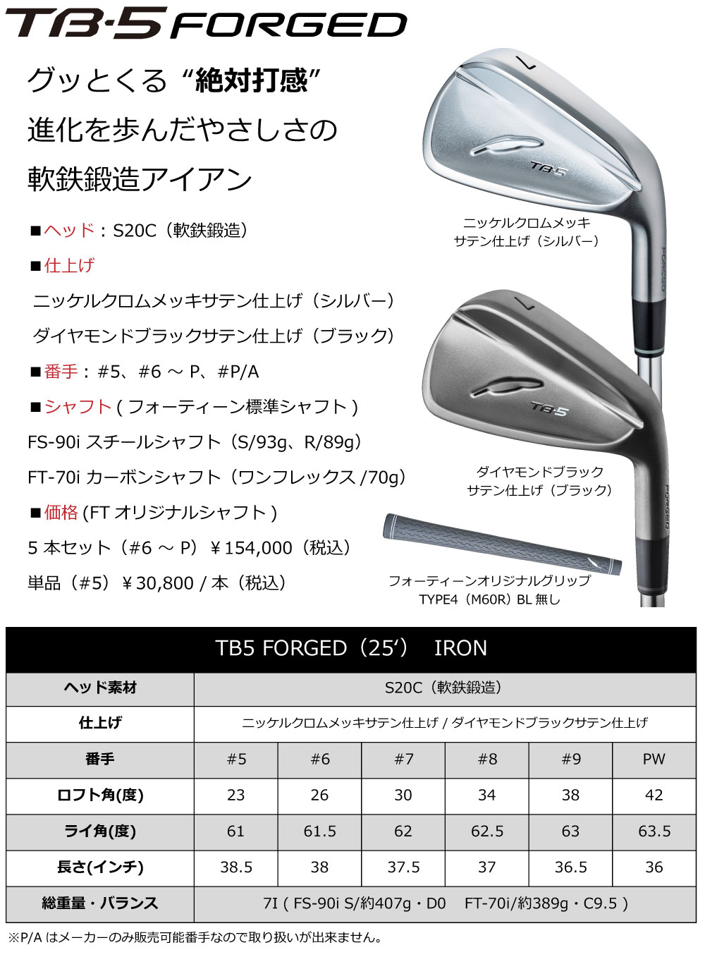 楽天市場】TB5 フォーティーン カスタム アイアン FOURTEEN TB5 FORGED