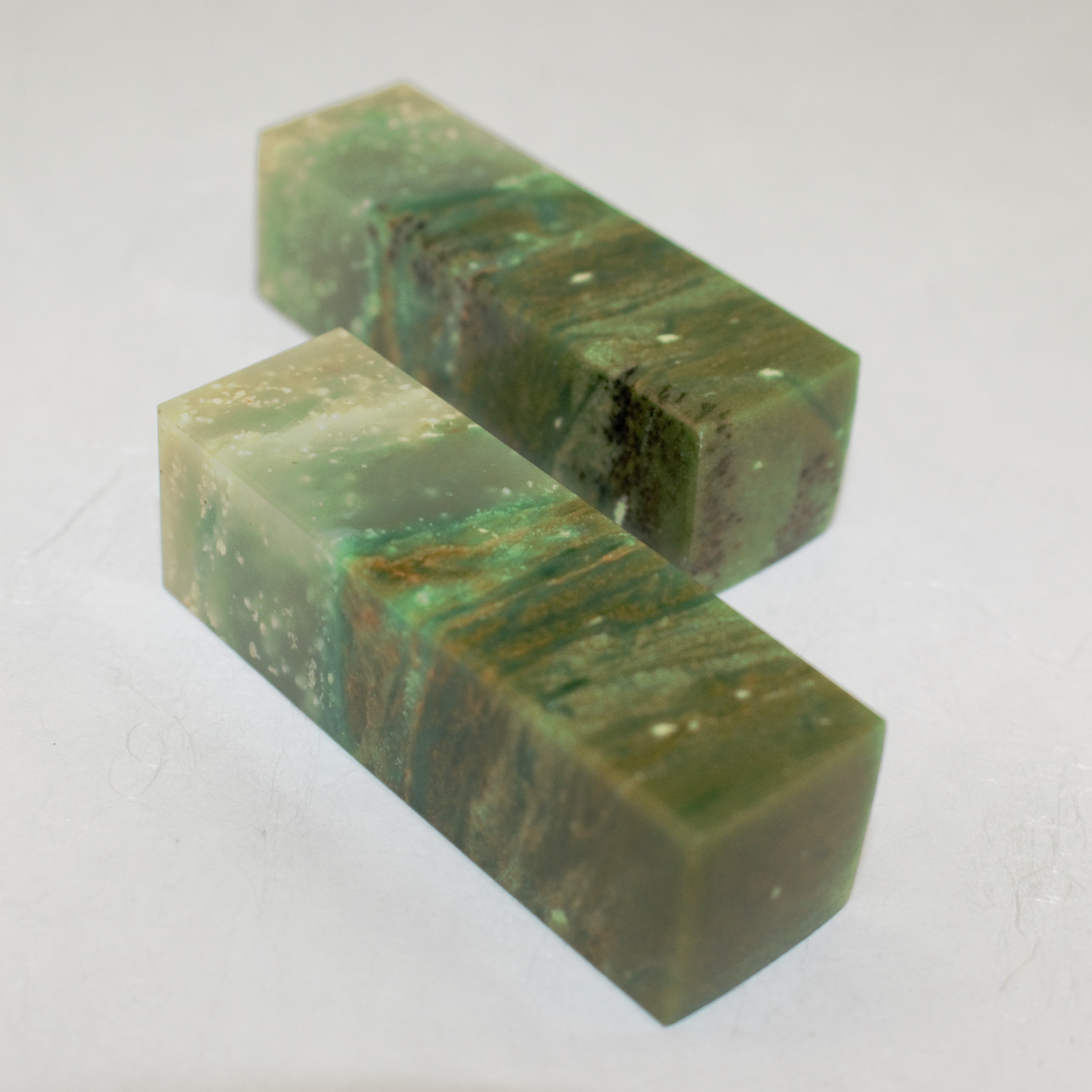 楽天市場】≪ポイント3倍≫ 最高級篆刻印材 『広東緑石印材』6分2顆組