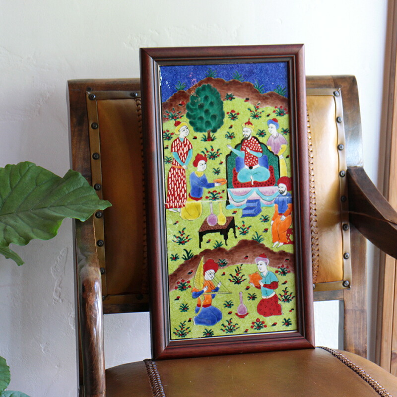 楽天市場】トルコ手書きタイル2枚額・細密画ミニアチュール Ottoman