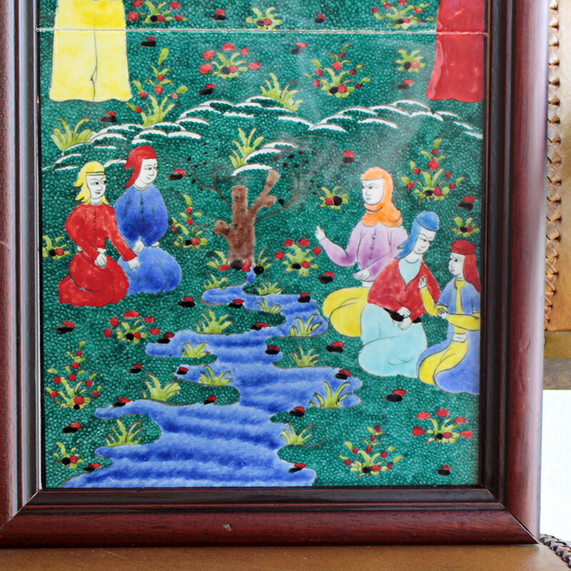 楽天市場】トルコ手書きタイル2枚額・細密画ミニアチュール Ottoman