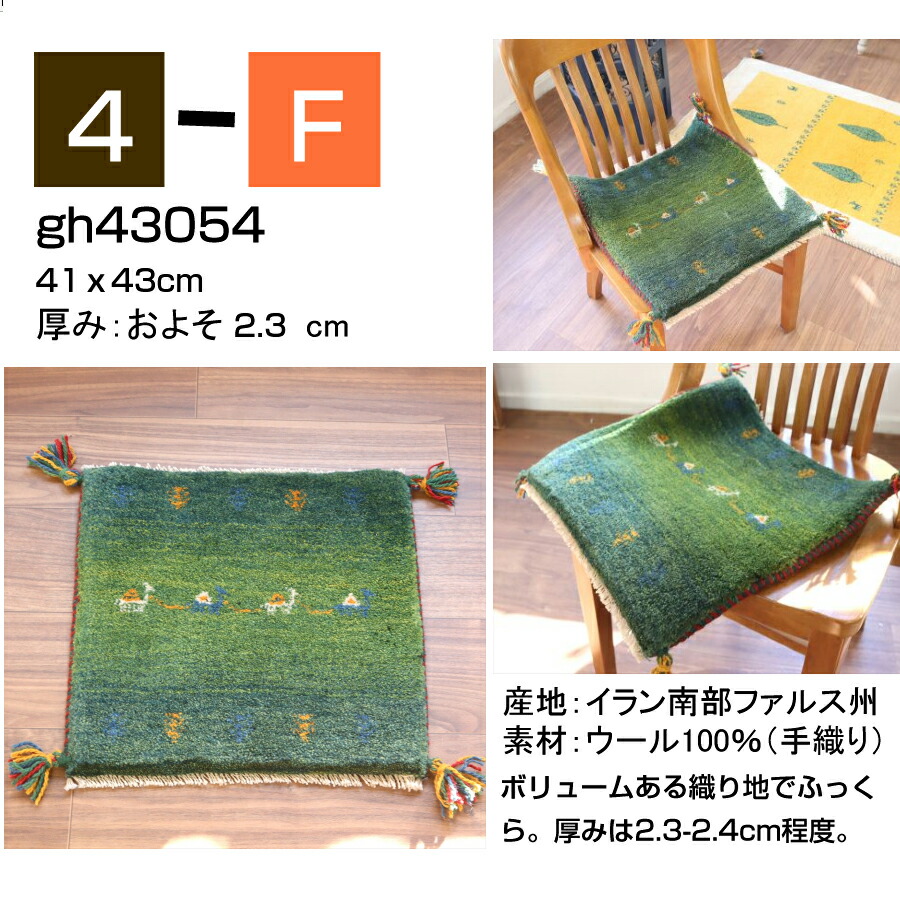 楽天市場】ギャッベ ギャベ 座布団サイズ 40×40cm イラン直輸入 天然
