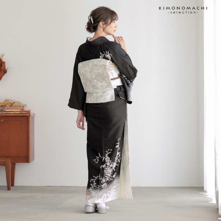楽天市場】訪問着 お仕立て上がり 単品「黒 唐花」礼装 ポリエステル