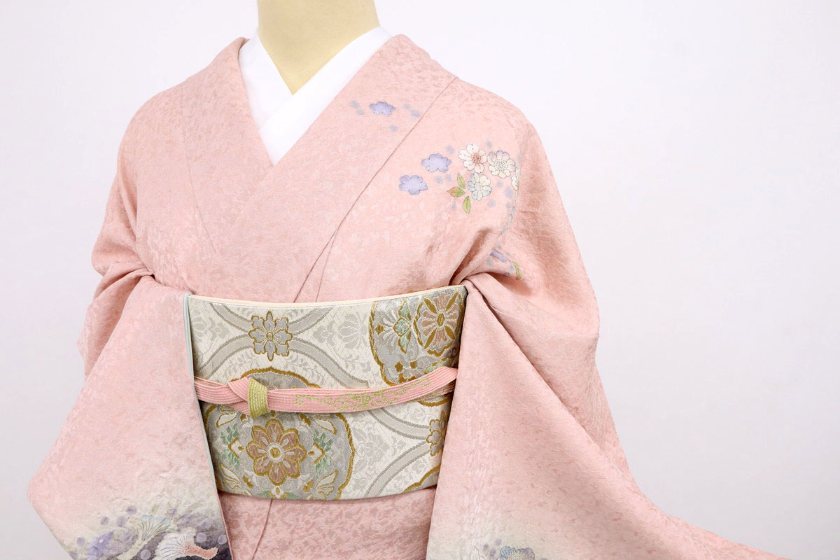 楽天市場】【中古】長尺 訪問着 華やぎの辻が花模様 ピンク色 身丈