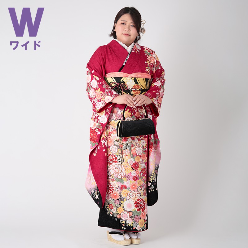 楽天市場】【成人式 振袖 レンタル】RS1005 正絹 赤 桜菊花に御所車