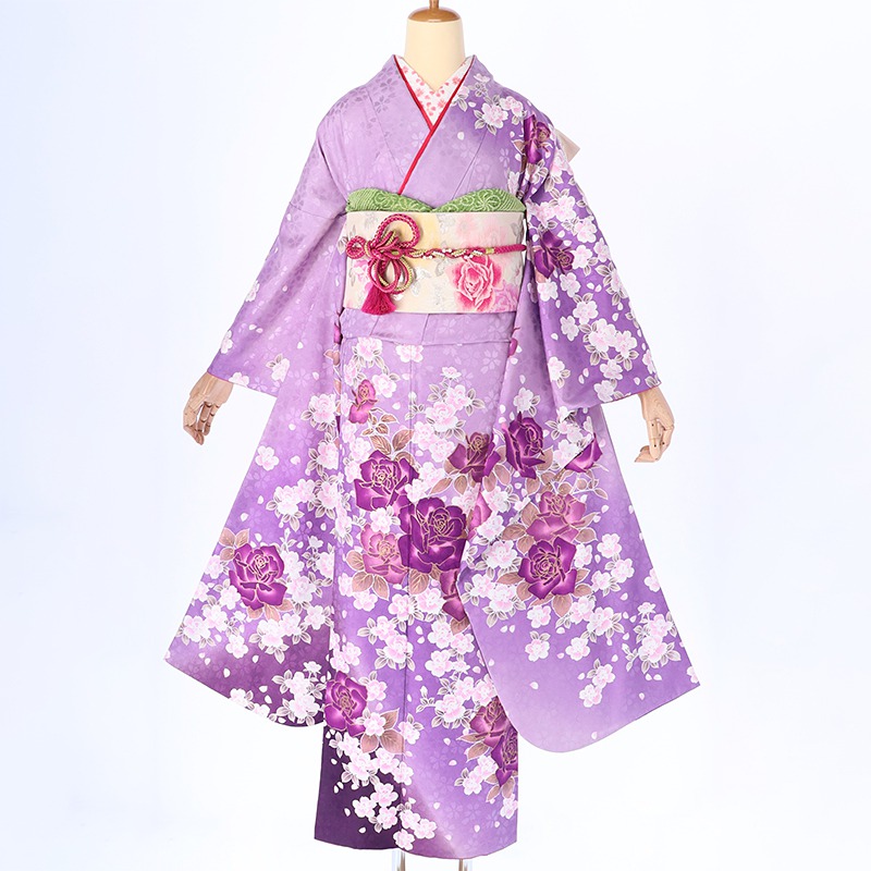 楽天市場】【成人式 振袖 レンタル】RS237薄紫 薔薇フルセット 往復