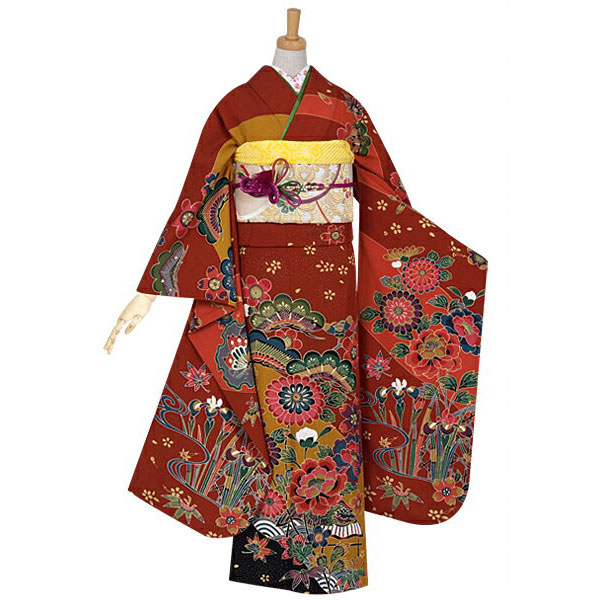 楽天市場】成人式早割クーポン10％オフ【振袖 レンタル】RS806 正絹 赤