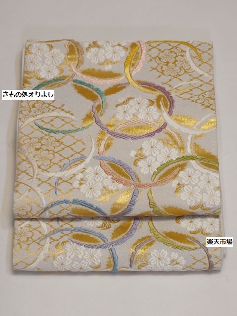 楽天市場】丸勇謹製 礼装用袋帯 唐織つづれ袋帯 六通柄 変わり雪輪と桜