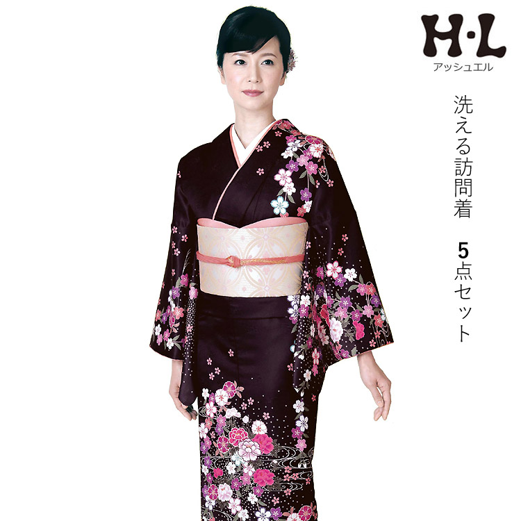 楽天市場】訪問着 セット 購入 濃赤紫地桜尽くし 5点セット フリー
