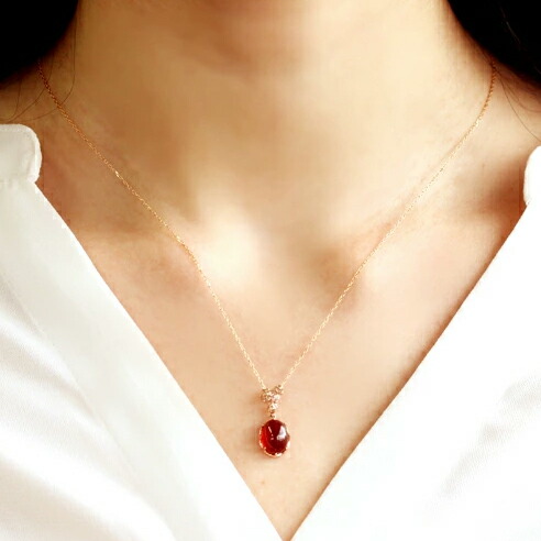 楽天市場】【最短当日出荷】ネックレストップ 18K ヘソナイト オレンジ