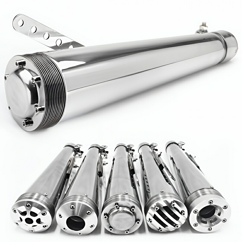 楽天市場】バイク 汎用 スリップオンマフラー サイレンサー レトロ