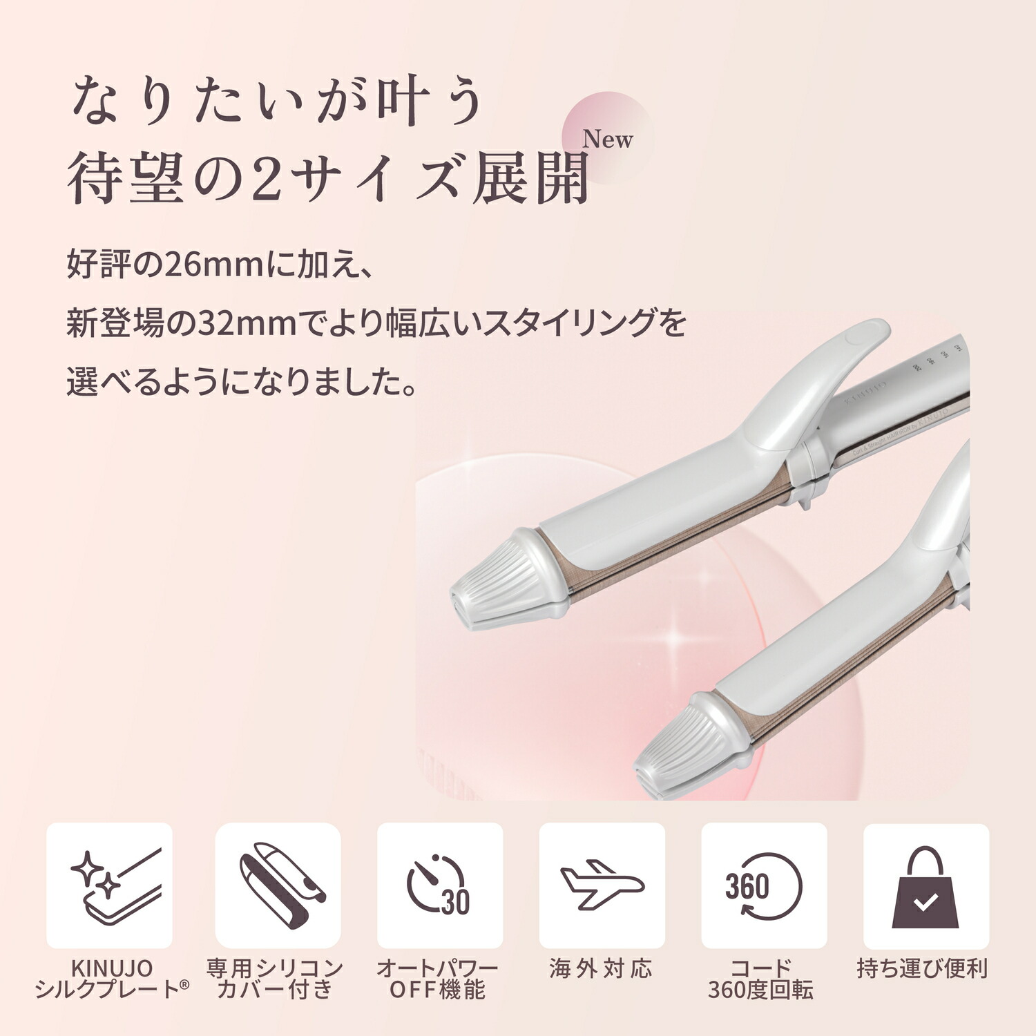 KINUJO ミニアイロン ホワイト 収納ケース付き 新品未使用】KINUJO