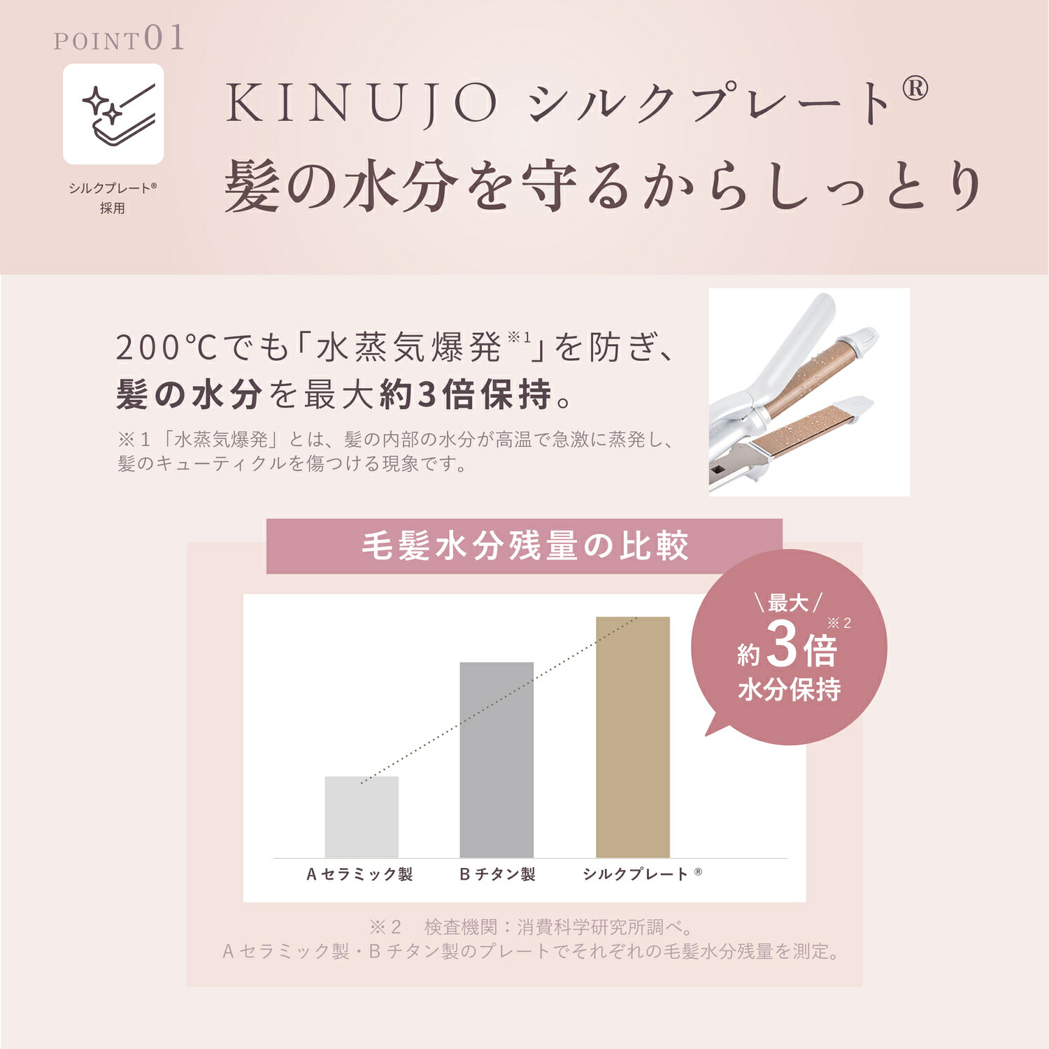 楽天市場】【公式限定ガイドブック付き】 KINUJO 2WAY IRON キヌージョ