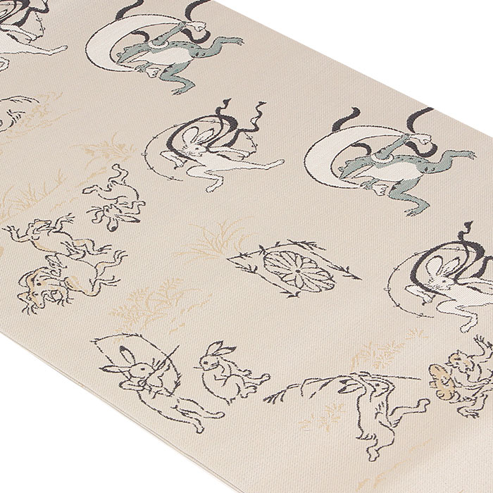 楽天市場】名古屋帯 未使用 ベージュ 鳥獣戯画 西陣織 田中伝 普段用