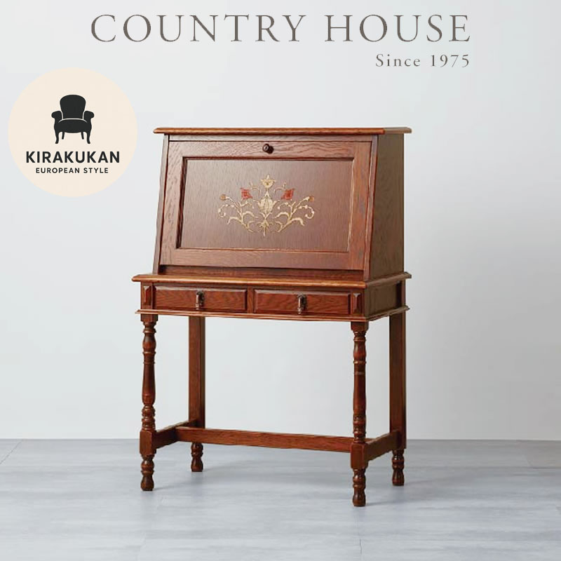 楽天市場】カントリーハウス ライティングデスク (象嵌) CPT51 木部色