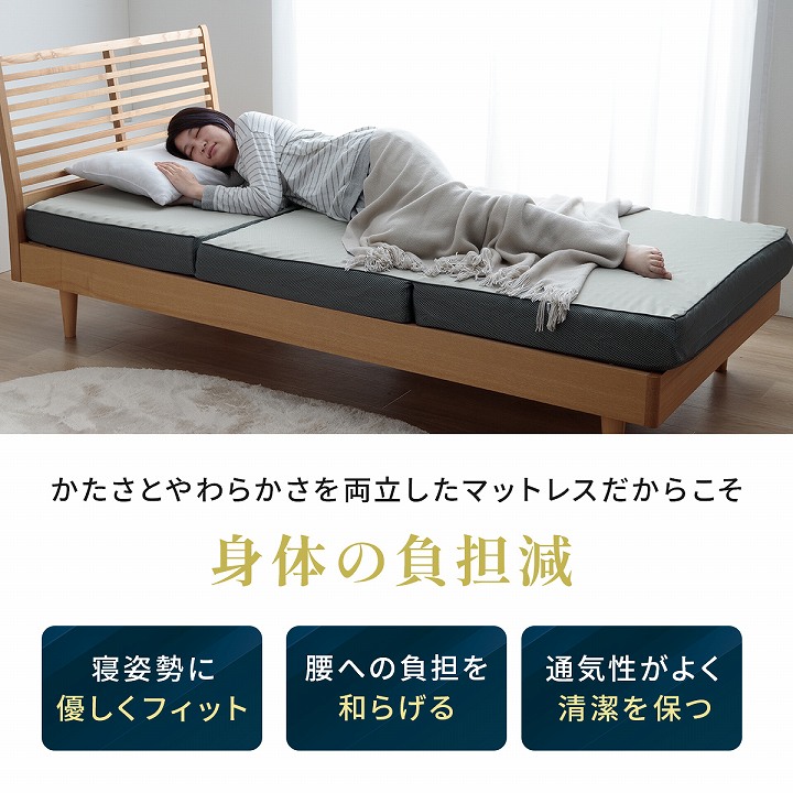 楽天市場】マットレス ダブル 三つ折り 高反発 プロファイルウレタン