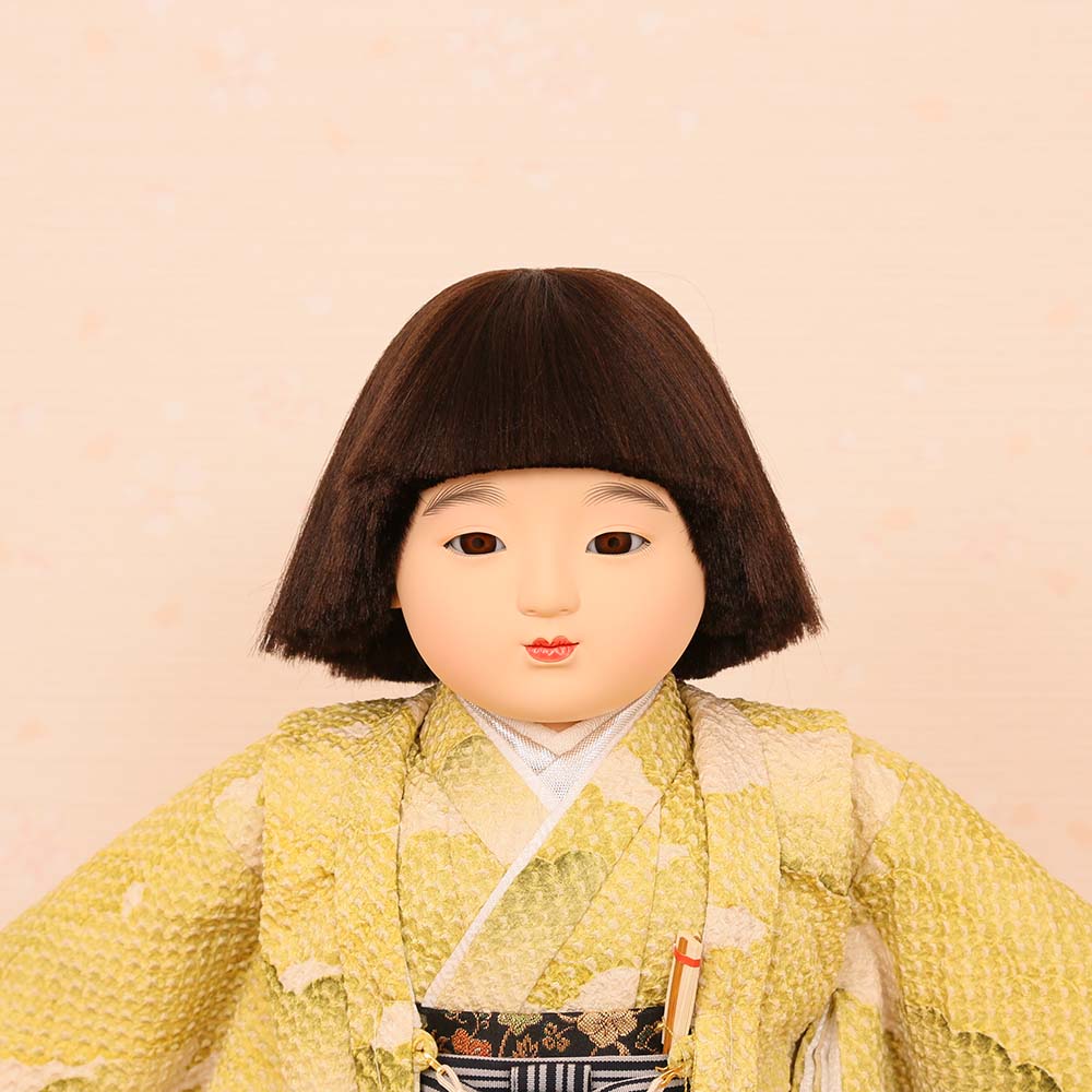 楽天市場】市松人形 齊藤公司作 13号 男の子 太郎 羽織正絹絞り 袴金襴