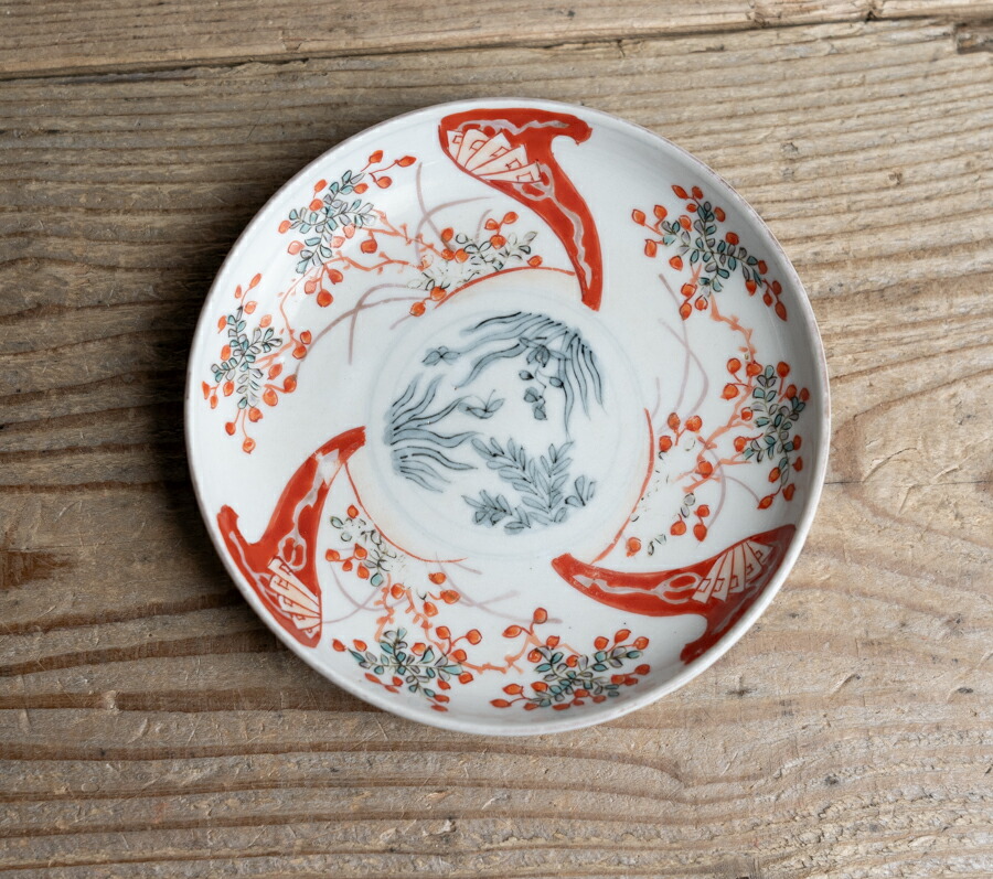 佐賀 伊万里焼 古伊万里色絵花鳥紋図鶴首徳利（江戸末期） 佐賀 伊万里