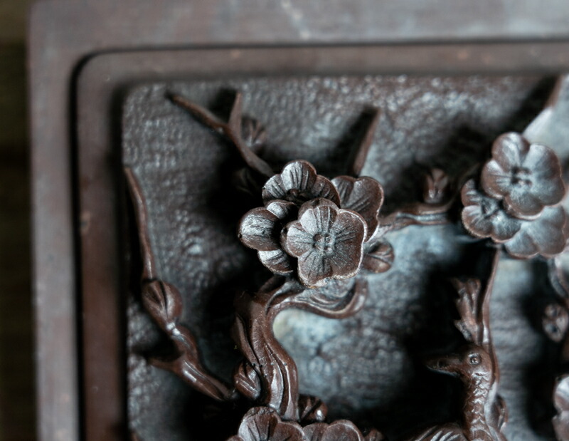 楽天市場】骨董○赤間硯 / 陽刻花鳥文蓋付○一石の彫銘あり | 20世紀頃