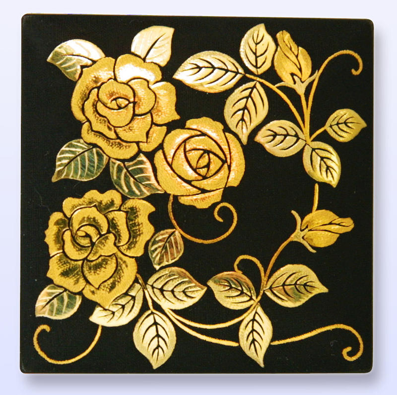 楽天市場】ブローチ 角形バラ 花 B-10 薔薇 四角 角型 肥後象嵌 伝統