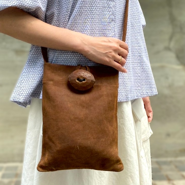 楽天市場】【酒袋ショルダーバッグ】日本製 柿渋染め 天然素材 希少