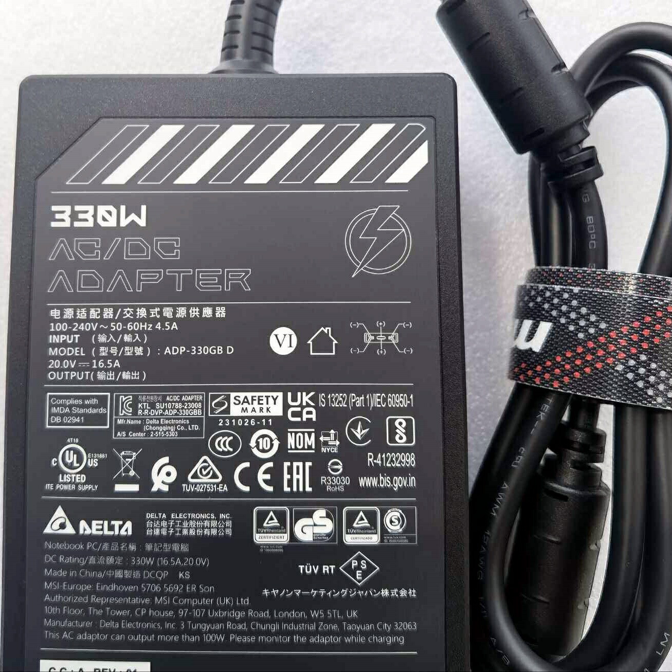 楽天市場】純正新品 MSI 20V 16.5A 330W ACアダプターDELTA製 ADP