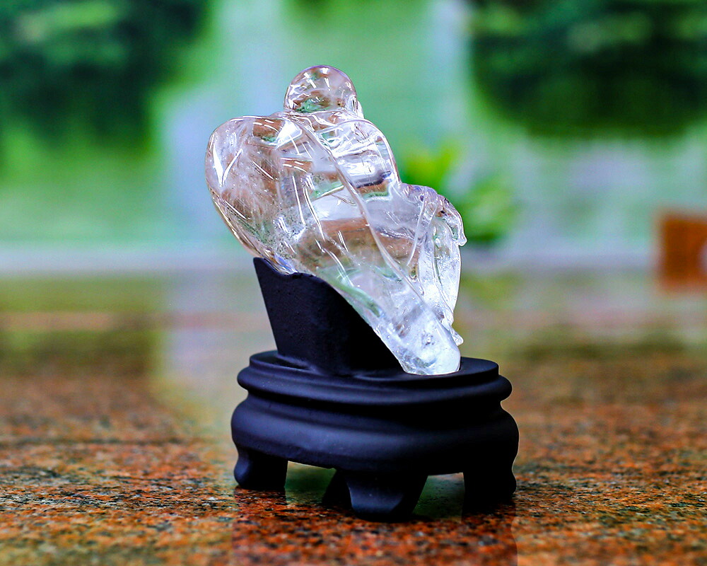 楽天市場】天然水晶 布袋様彫りレインボークォーツ 水晶布袋様彫り置物